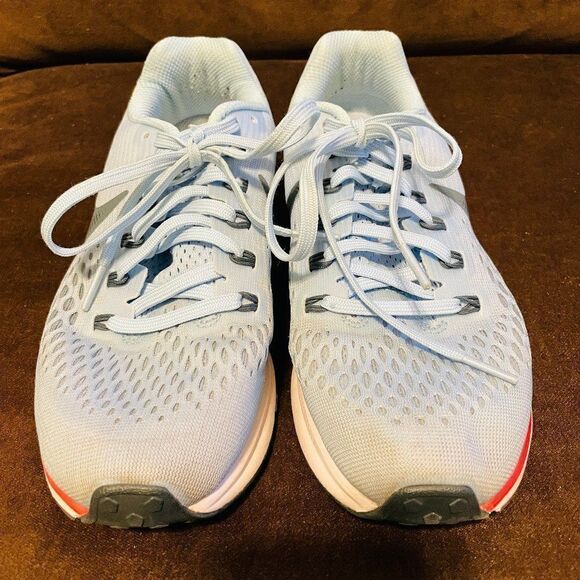 XLNT NIKE Air Zoom Pegasus 34 Ice Blue Crimson Womens 7 US 38 EUR running shoes - Picture 8 of 11